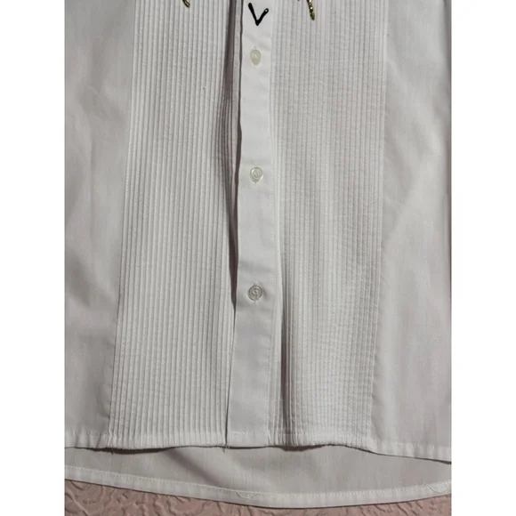 A white shirt. Mens size 14 1/2. Poly-cotton Korea decorated for what?  - Picture 14 of 15